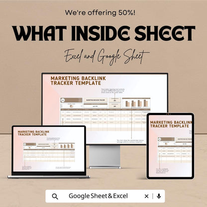 Marketing Backlink Tracker Template | SEO Link Building Spreadsheet | Digital Marketing Tracker | Website SEO Management Tool