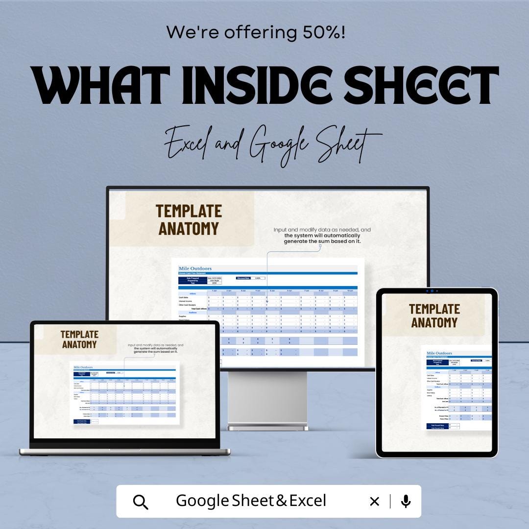 Uneven Cash Flow Template Excel & Google Sheets | Cash Flow Forecast Spreadsheet | Financial Planning Tracker | Business Budget Planner