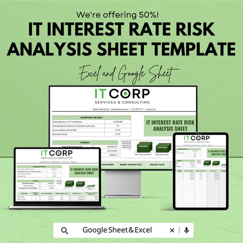 IT Interest Rate Risk Analysis Sheet Template | Interest Rate Risk Tool | Excel & Google Sheets Finance Model | Investment Risk Analysis