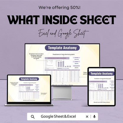 Advertising Media Buying ROI Forecast Model Template | Marketing Budget Planner | ROI Calculator | Digital Marketing Forecast Tool