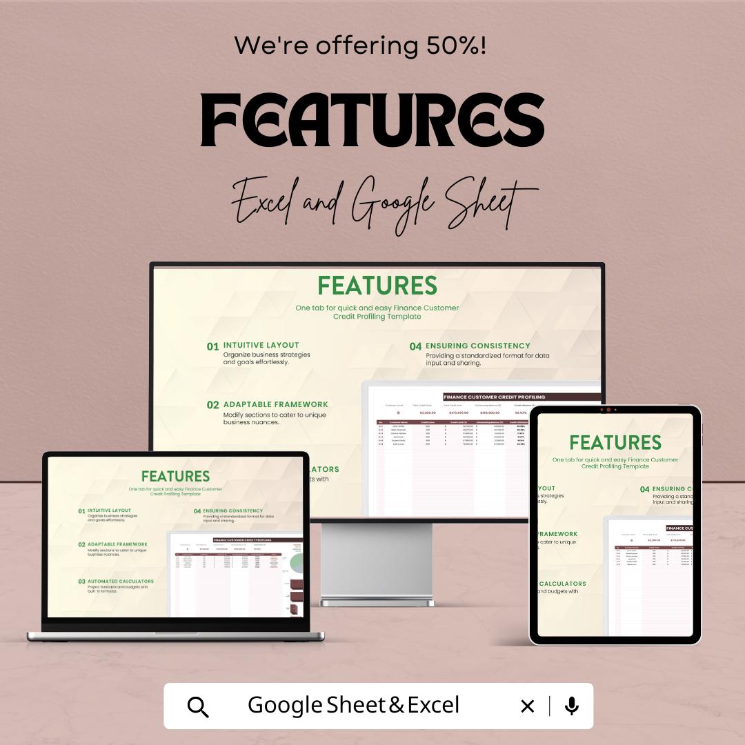 Finance Customer Credit Profiling Template | Credit Score Dashboard | Customer Credit Report Tracker