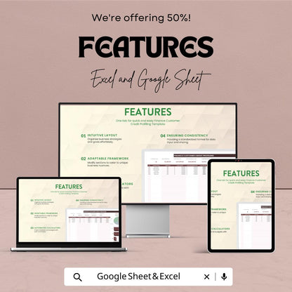 Finance Customer Credit Profiling Template | Credit Score Dashboard | Customer Credit Report Tracker