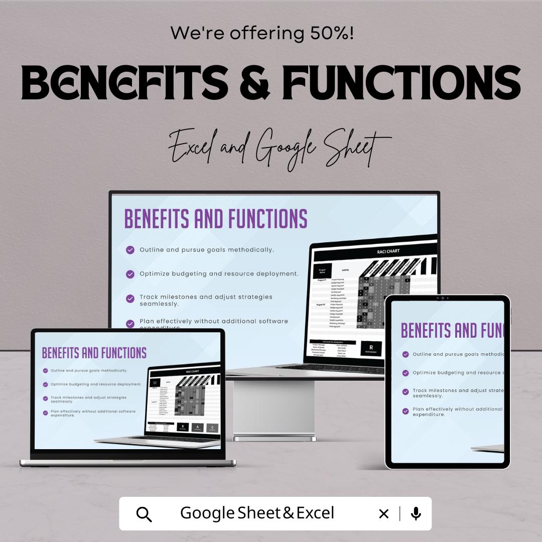 RACI Chart Sheet - Excel & Google Sheets Template for Project Management and Task Assignment