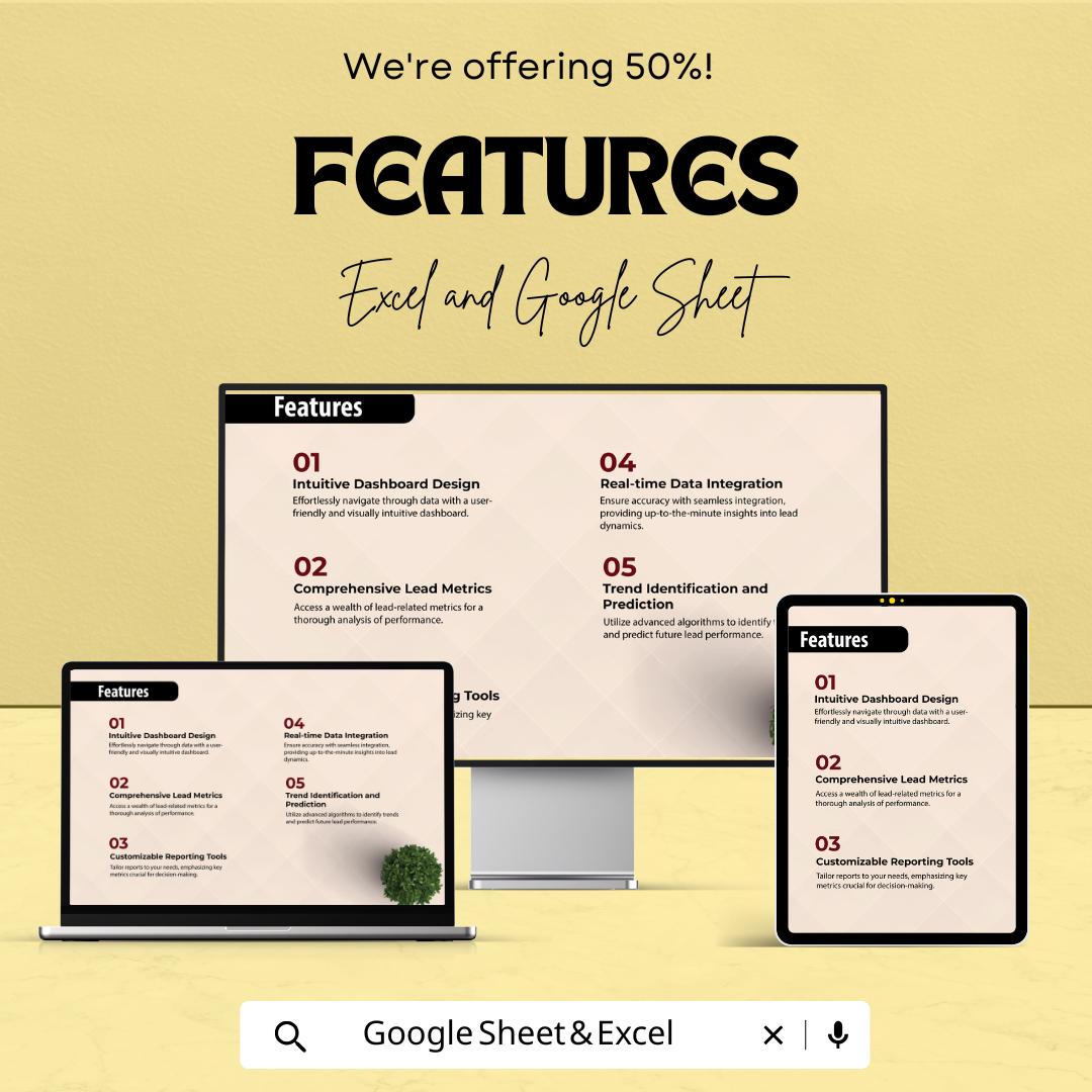 Sales Quarterly Lead Analysis Template | Excel & Google Sheets | Lead Metrics Dashboard | Sales KPI Tracker | Quarterly Performance Report |