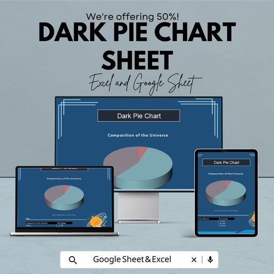 Dark Pie Chart Sheet – Stylish Template for Excel and Google Sheets | 50% Off | Customizable & Interactive