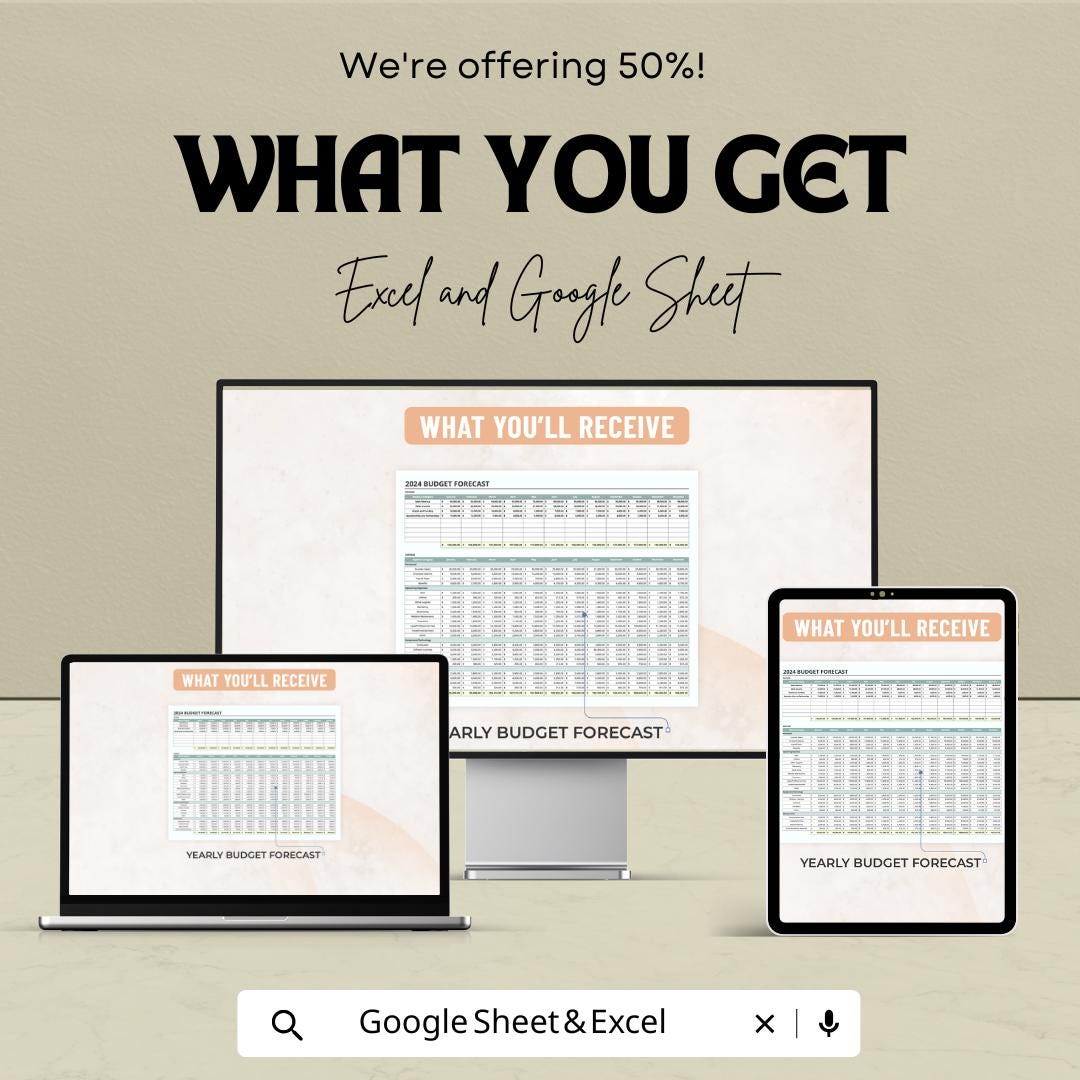 Startup Budget Forecast Spreadsheet | Google Sheets & Excel Template | Business Budget Planner | Expense Tracker | Financial Forecast Tool