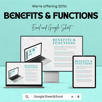 Sales Team Closing Rate Dashboard Sheet | Excel & Google Sheets Template | Monitor Sales Performance, Visual Metrics, and Data Insights