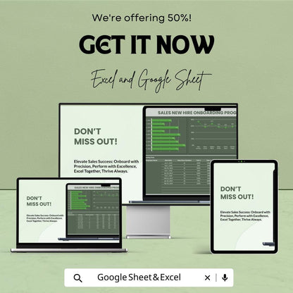 Sales New Hire Onboarding Progress Dashboard Template | Employee Training Tracker | HR Performance Dashboard | Excel & Google Sheet | Team