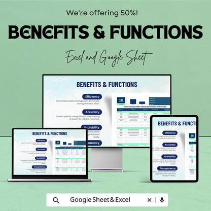 Accounting Asset Organization and Structure Template | Asset Classification Sheet | Financial Asset Structure Dashboard