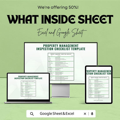 Property Management Inspection Checklist Sheet | Google Sheets Template | Property Inspection, Maintenance & Tenant Satisfaction |