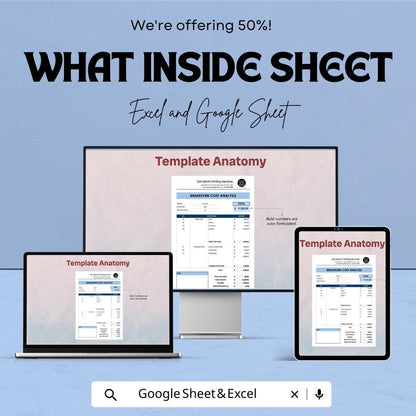 Breakeven Cost Analysis Template | Profit and Loss Calculator | Excel and Google Sheets Dashboard | Business Finance Spreadsheet
