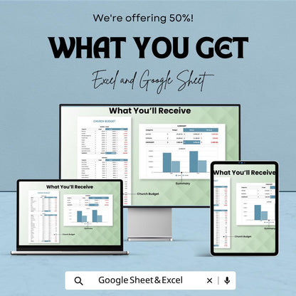 Printable Church Budget Template Excel Google Sheets | Church Financial Planner Spreadsheet | Ministry Budget Tracker | Donation Expense