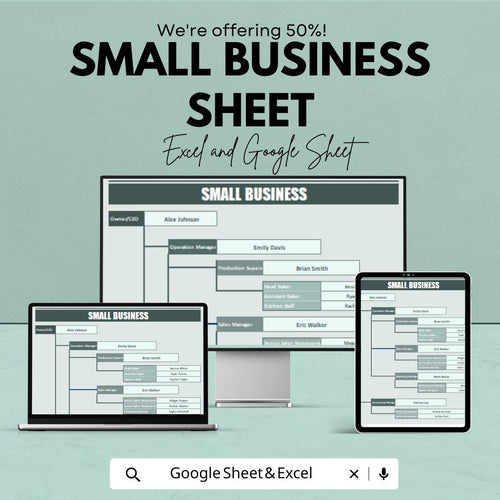 Small Business Org Chart Template | Organizational Chart Google Sheet | Team Structure Planner | Editable Business Sheet | Staff Management