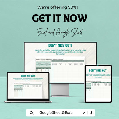 Sales Collateral Distribution Log Template | Marketing Asset Tracker | Excel & Google Sheets Template