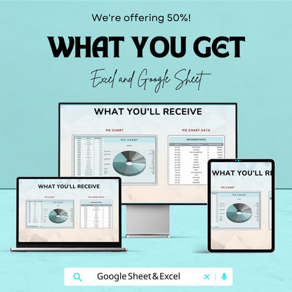 Pie Chart Template | Excel & Google Sheets | Sales Data Analysis Chart | Visualize Data with Pie Graph | Monthly Sales Tracking Tool