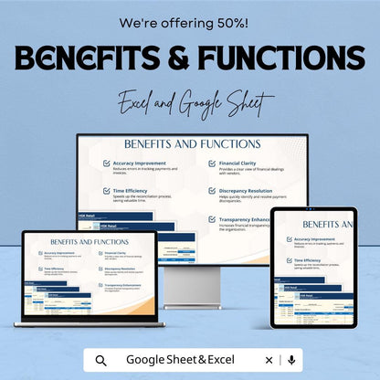 Vendor Reconciliation Template | Accounts Payable Reconciliation Spreadsheet | Supplier Statement Matching | Invoice & Payment Tracker