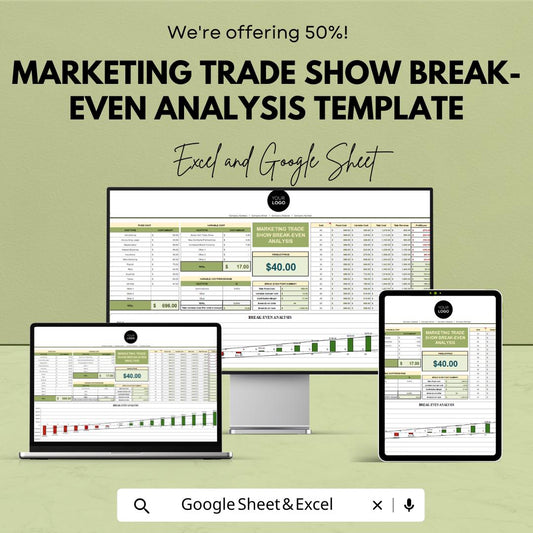 Marketing Trade Show Break-Even Analysis Template | Event ROI Calculator | Trade Show Cost Analysis Spreadsheet