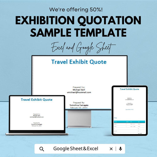 Exhibition Quotation Sample Template | Trade Show Quote Form | Event Cost Estimate Sheet | Editable Pricing Proposal
