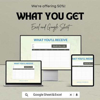 Sales Call Log Sheet Template | Excel & Google Sheets | CRM Tracker | Client Follow-Up Log | Editable Business Call Log