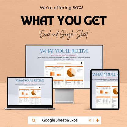 Rental Income & Expense Worksheet | Property Management | Google Sheets| Expenses and Profit Easily | Real Estate Financial Tracker