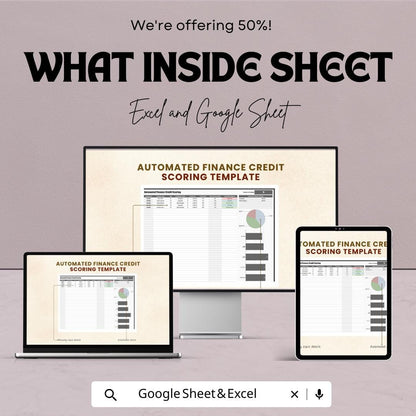 Automated Finance Credit Scoring Template | Financial Risk Assessment Tool | Automated Credit Score Calculator