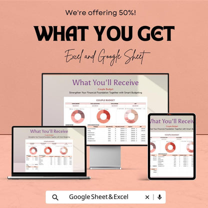 Couple Budget Sheet | Google Sheet - Monthly Budget Planner for Couples - Financial Management - Budgeting Tool for Couples |