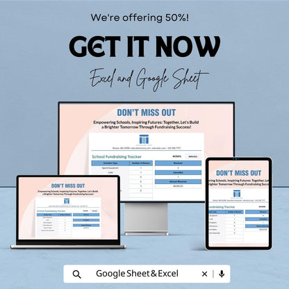 School Fundraising Tracker Template | Donation Tracker Spreadsheet | Nonprofit Fundraising Dashboard | Charity Donation Log