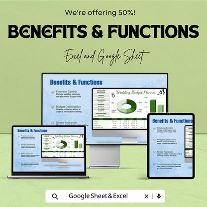 Wedding Budget Planner Template | Wedding Expense Tracker Spreadsheet | Excel & Google Sheets | Bridal Budget Organizer | Wedding Finance