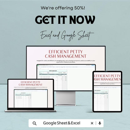 Petty Cash Log Sheet | Google Sheets Template | Business Expense Tracker | Cash Flow Sheet | Printable Cash Ledger | Digital Download