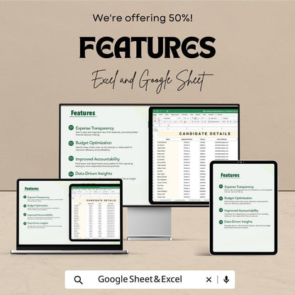 Candidate Ranking HR Template  | Test Results Ranking Spreadsheet | Hiring Evaluation Tracker | Recruitment Candidate Scorecard