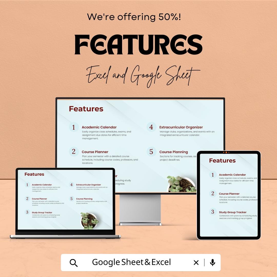 College Planner Sheet | Google Sheet Template | Academic Planner for Students | Study Schedule Template | Assignment Tracker |