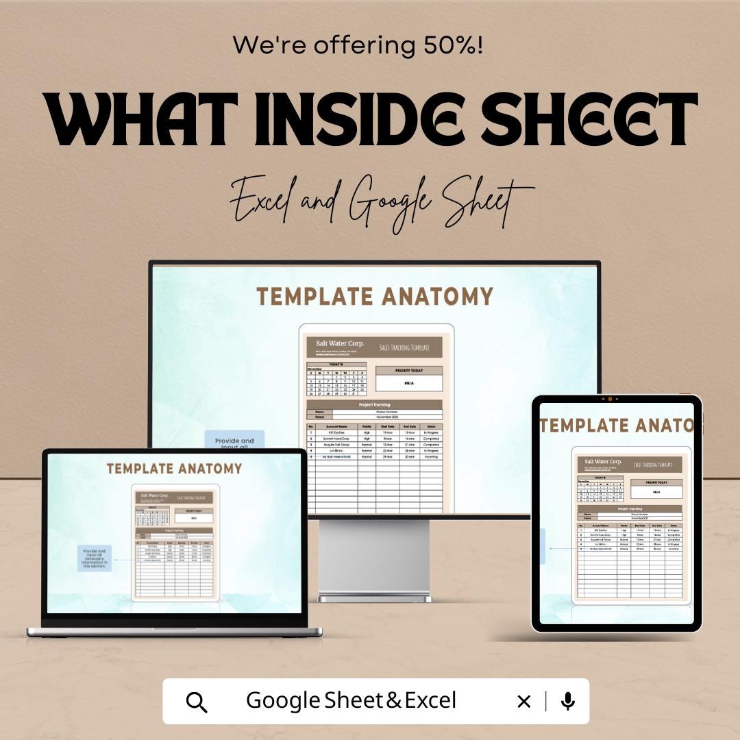 Sales Tracking Sheet for Excel & Google Sheets | Sales Performance Dashboard Template | Track and Analyze Sales Efficiently