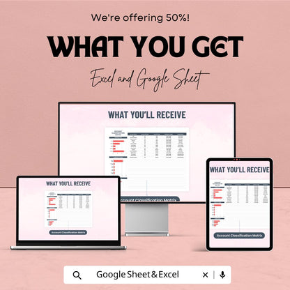 Account Classification Matrix Template | Chart of Accounts Organizer | Accounting Spreadsheet | Finance Template | COA Tracker