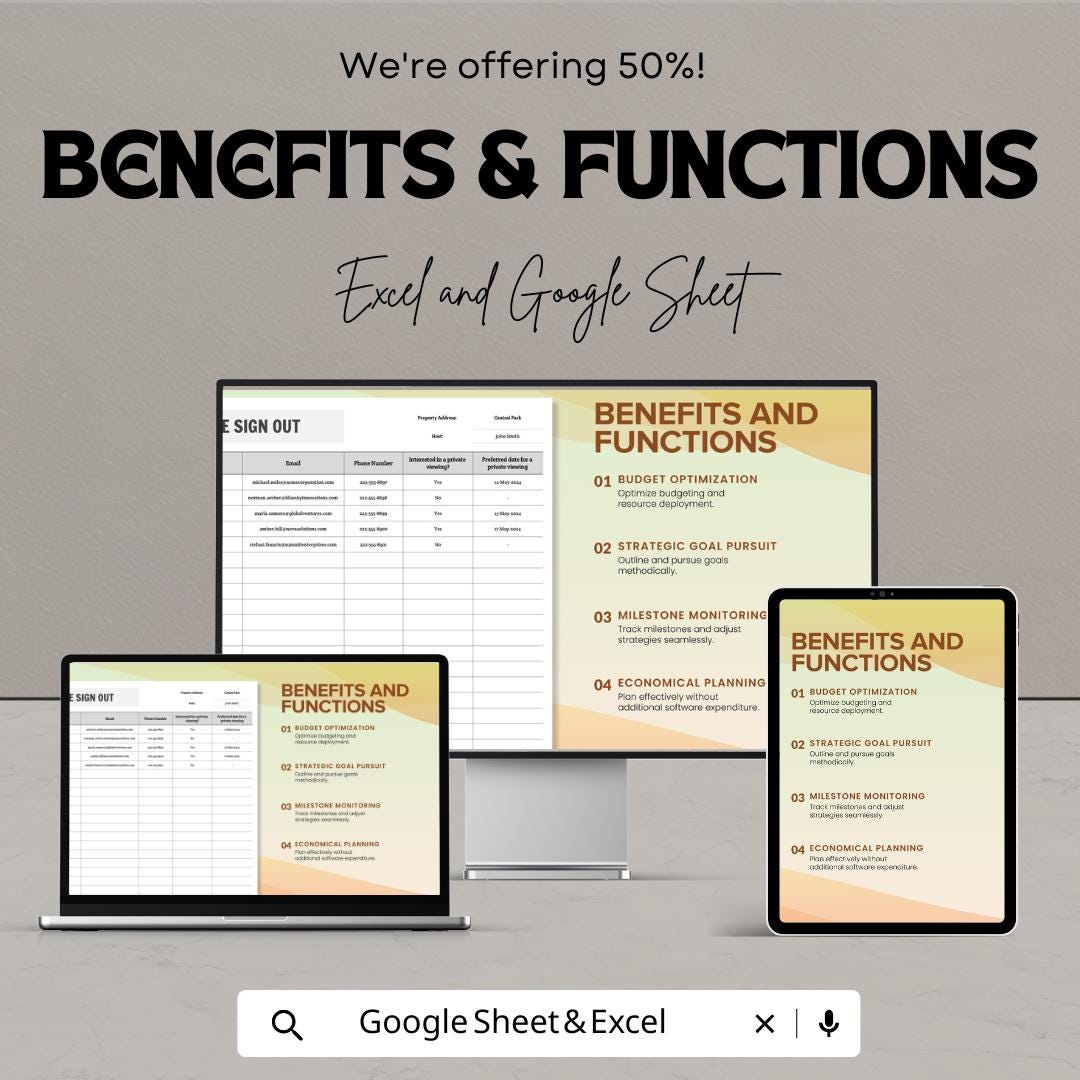 Open House Sign Out Sheet | Real Estate Sign-In Template | Excel & Google Sheets | Property Viewing Sign-In Sheet | Editable Open House Log