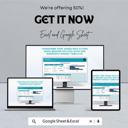 Nonprofit Budget Template | Excel & Google Sheets | Easy-to-Use Financial Planning for Nonprofit Organizations