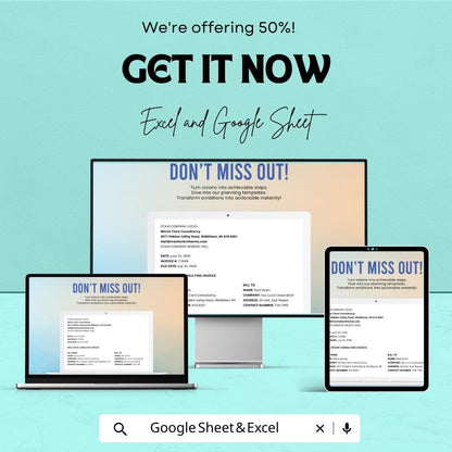 Real Estate Consulting Invoice Template | Realtor Invoice | Property Consulting Billing Form | Editable Business Invoice