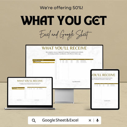 Vendor Call Log Template | Vendor Communication Tracker |  Call Log | Vendor Management Spreadsheet | Business Call Tracking Sheet