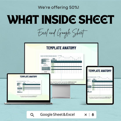 Sales Customer Feedback Analysis Spreadsheet Template | Feedback Tracker Excel & Google Sheets | Customer Insights Dashboard |