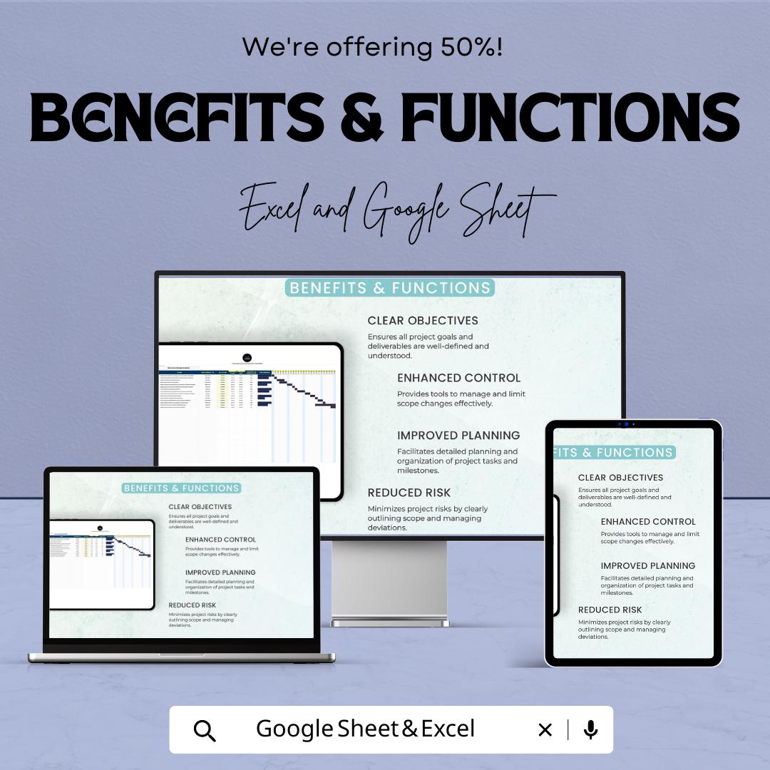 Operations Project Scope Management Template | Scope Planning Tracker | Excel & Google Sheets