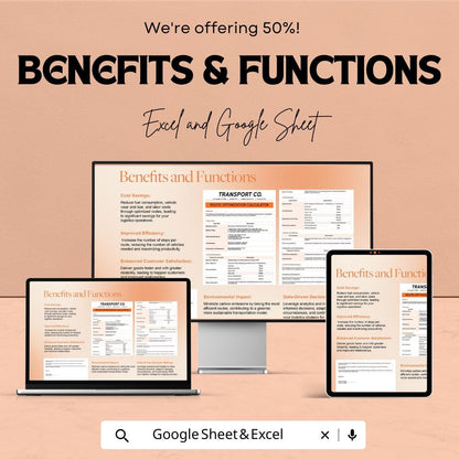 Transport and Logistics Route Optimization Calculator Template | Delivery Route Planner | Fleet Management Spreadsheet | Cost Analysis Tool