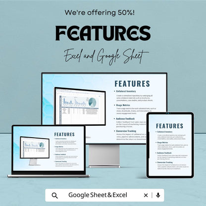 Sales Collateral Impact Analysis Template | Marketing Collateral ROI Dashboard | Engagement and Conversion Metrics Sheet