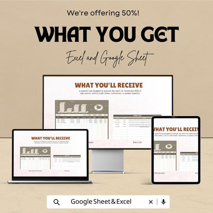 Sales Event ROI Calculator Template | Event Performance Tracker | Marketing ROI Spreadsheet | Sales Event Analysis Template