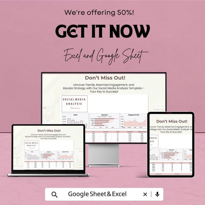 Social Media Analysis Template | Social Media Performance Tracker | Engagement & Growth Analytics Tool