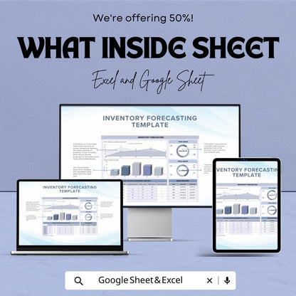 Inventory Forecasting Sheet - Excel & Google Sheet Template for Stock Management, Sales Prediction, Inventory Control