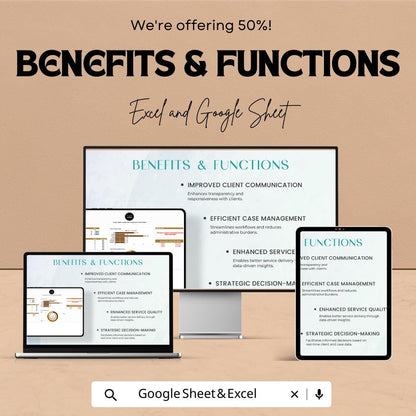 Legal Client Service Management Dashboard Template, Law Firm Case Tracker, Attorney Dashboard Spreadsheet, Legal KPI Tracker
