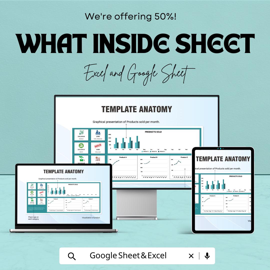 Product Pricing Template | Excel & Google Sheets Pricing Calculator | Sales Tracker Dashboard | Profit Margin and Cost Analysis