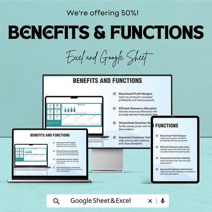 Product Pricing Template | Excel & Google Sheets Pricing Calculator | Sales Tracker Dashboard | Profit Margin and Cost Analysis