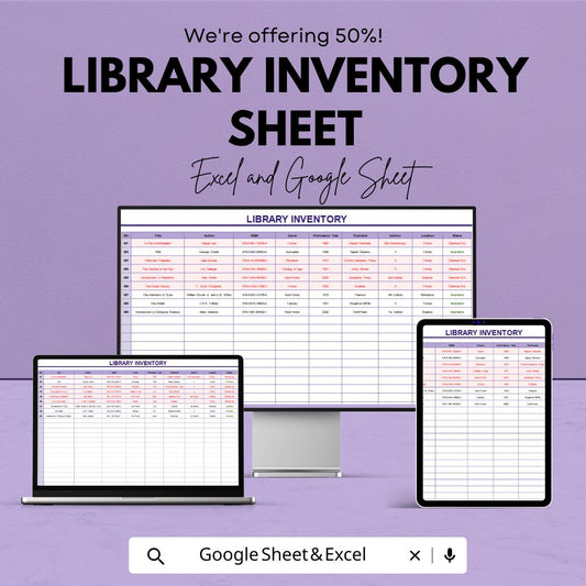 Library Inventory Sheet – Excel & Google Sheets Template for Library Management, Track Books, Acquisitions, and Circulation