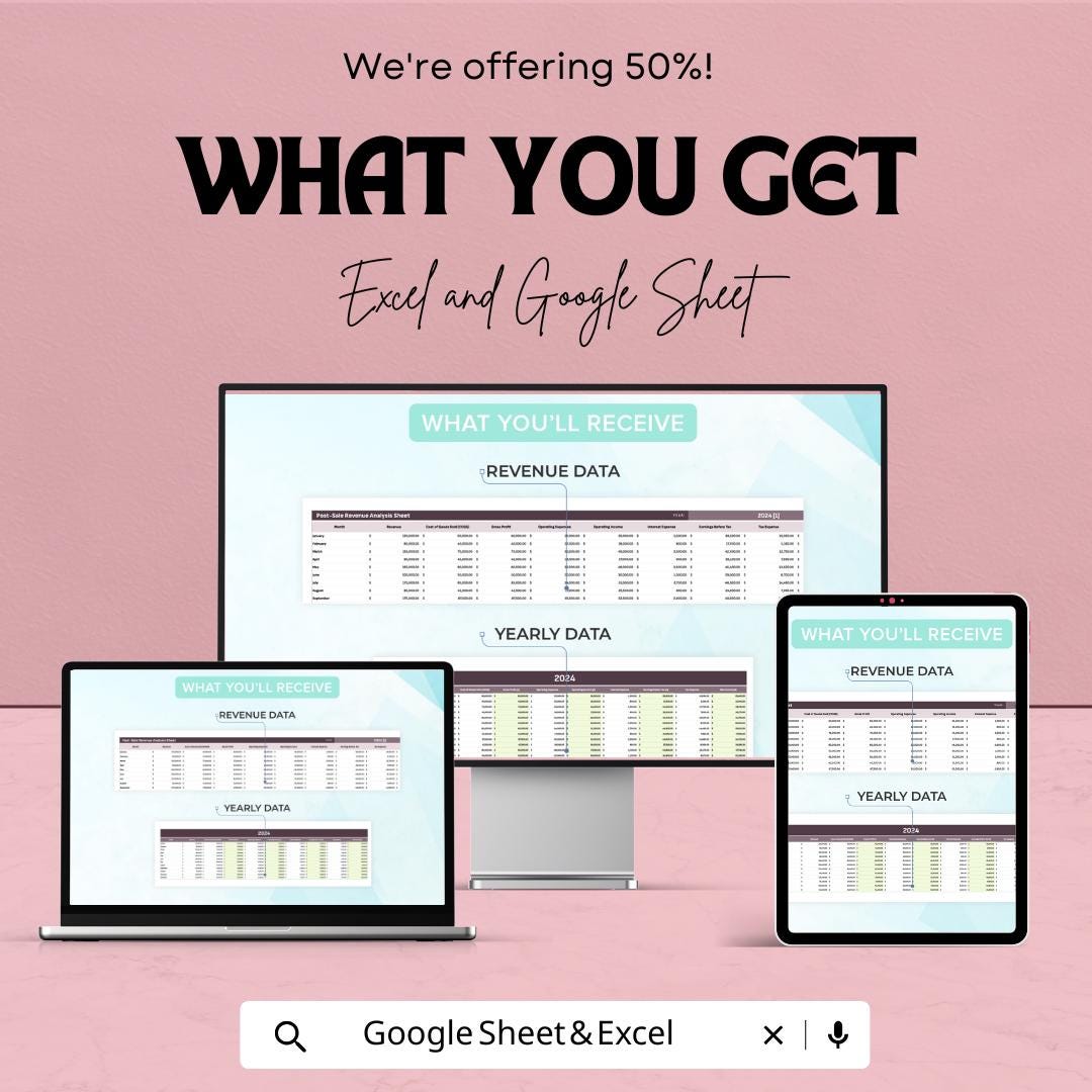 Startup Revenue Analysis Dashboard Template | Business Finance Tracker | Sales & Income Report | Startup Performance Dashboard