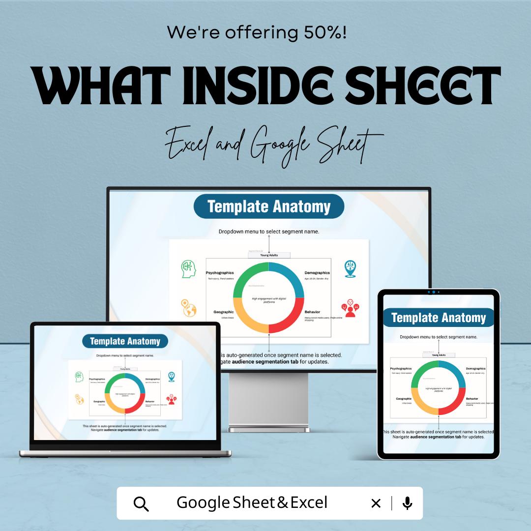 Audience Segmentation Chart Template | Marketing Audience Analysis Tool | Advertising Strategy Planner |  Marketing Template